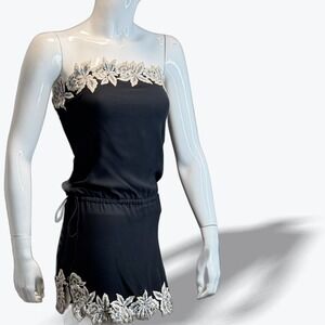 Silk Embroidered Strapless Mini Dress India Luxury Designer Tabla + Scoop Small